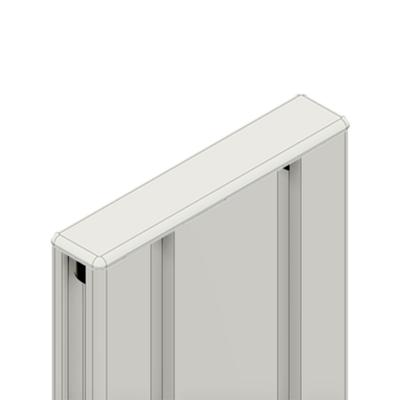 60-100-2 MODULAR SOLUTIONS POLYAMIDE PART<br>END CAP 90MM X 18.5MM LIGHT GRAY